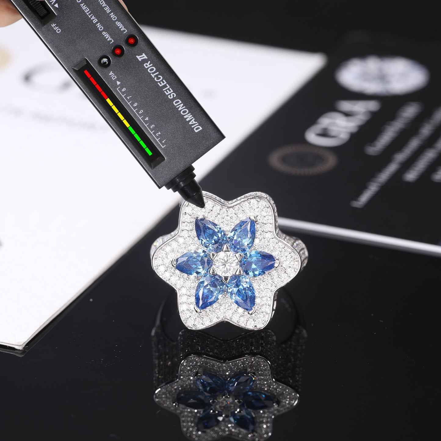 Blue flower Ring