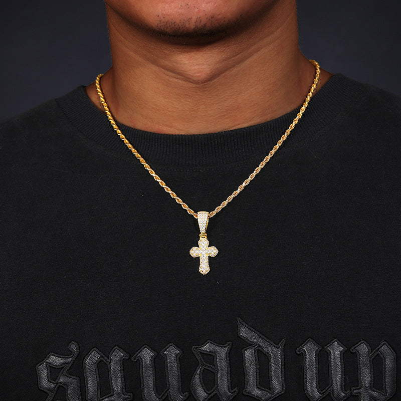 Asscher cut Cross pendant