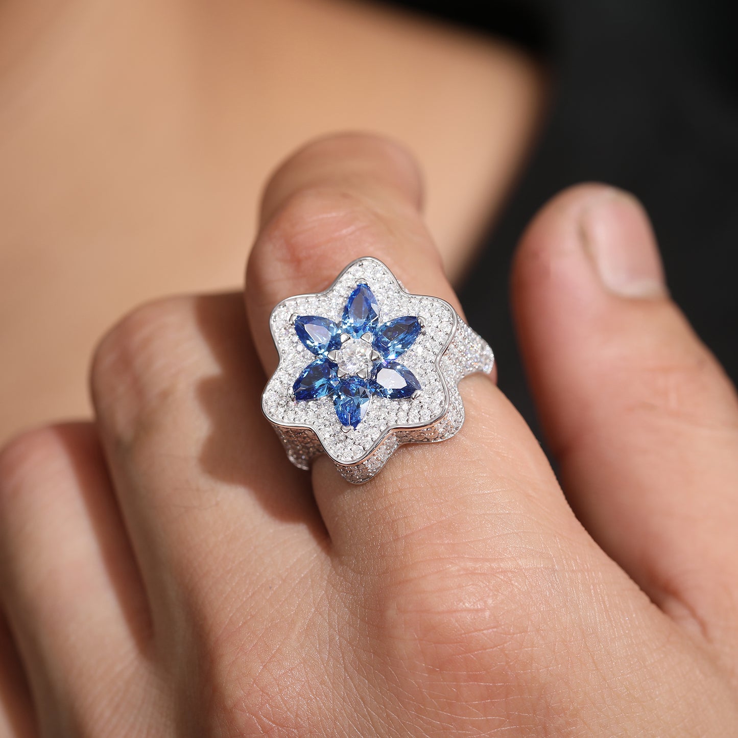 Blue flower Ring