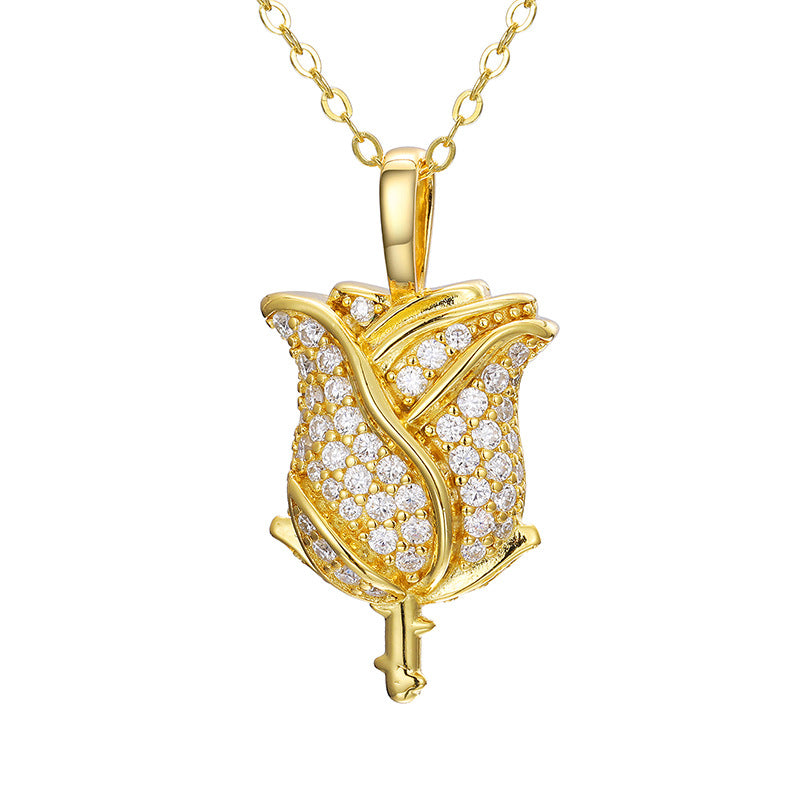 Rose pendant 10k Solid Gold