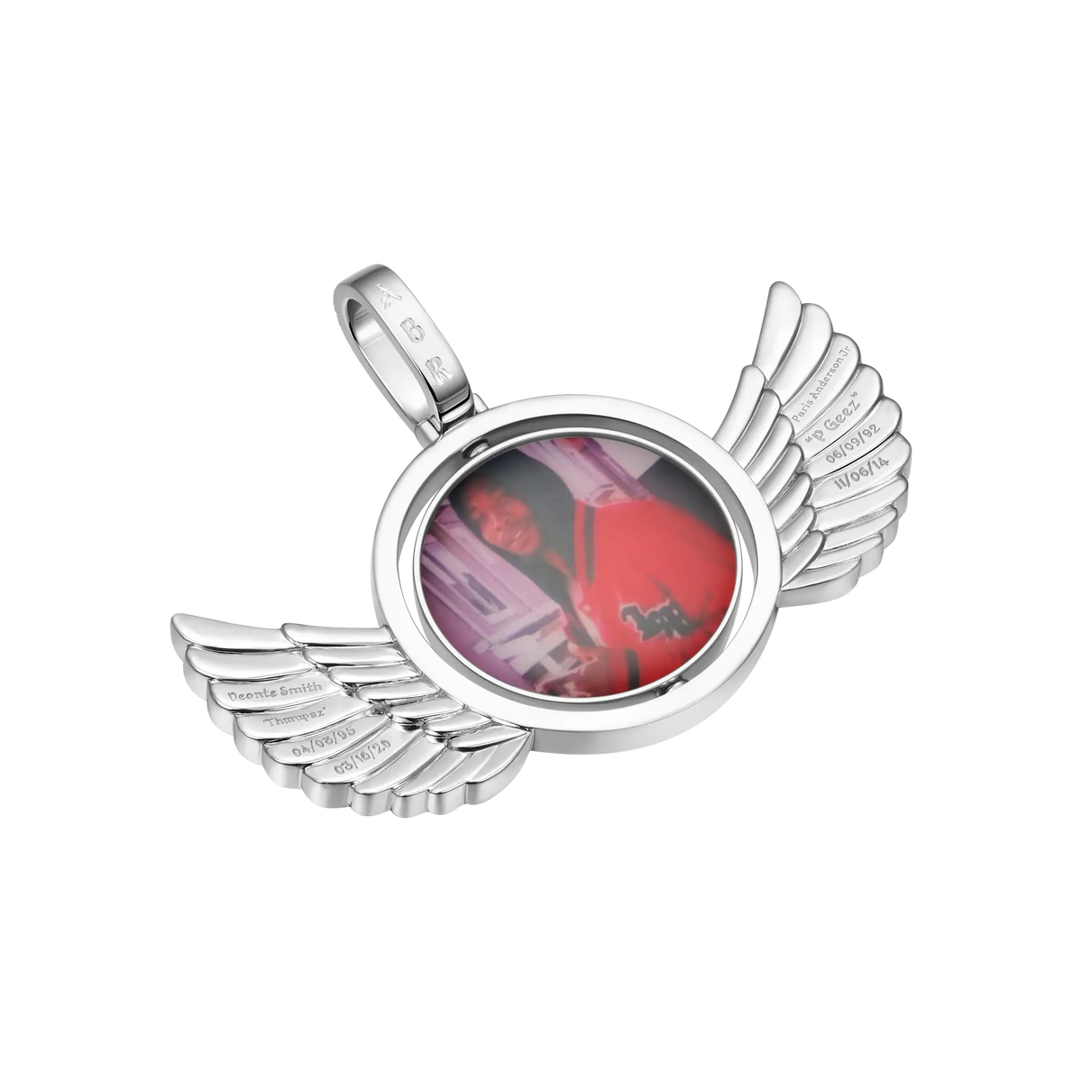 Spinning Picture Pendant with Wings