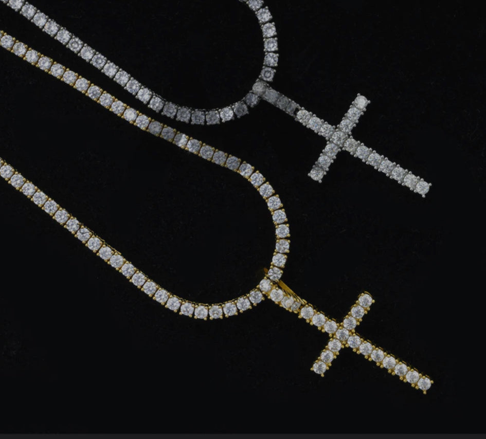 Tennis cross pendant