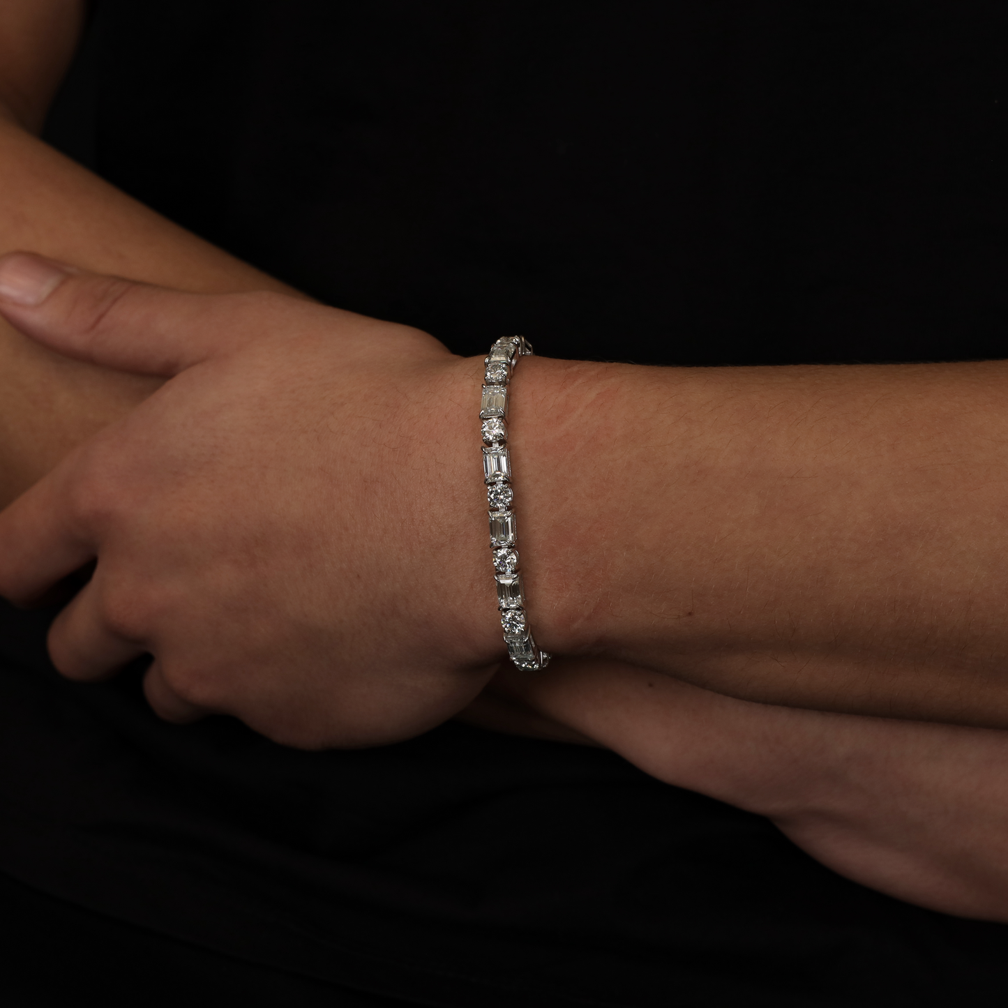 Round and Emerald cut 5mm Bracelet