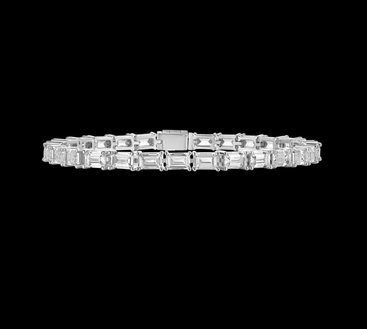 Emerald cut Tennis Bracelet 4mm