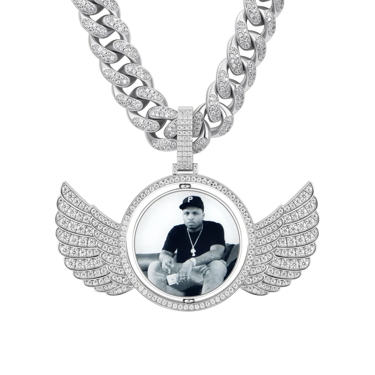 Spinning Picture Pendant with Wings