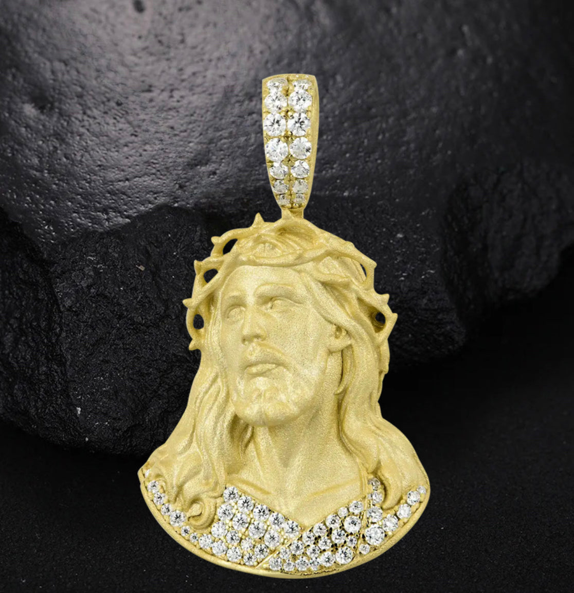 Matte Gold Jesus piece