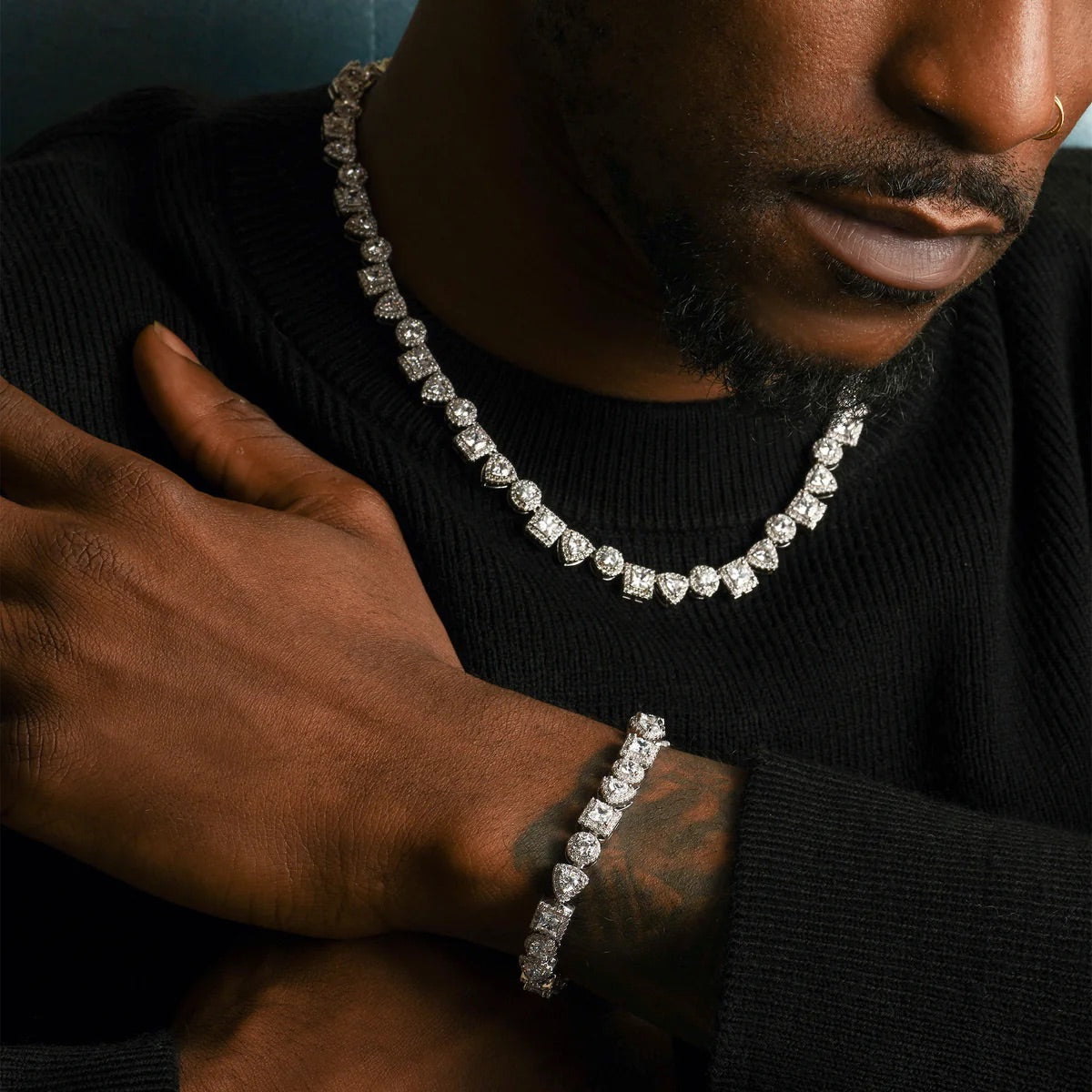 Mixed clustered Tennis Bracelet