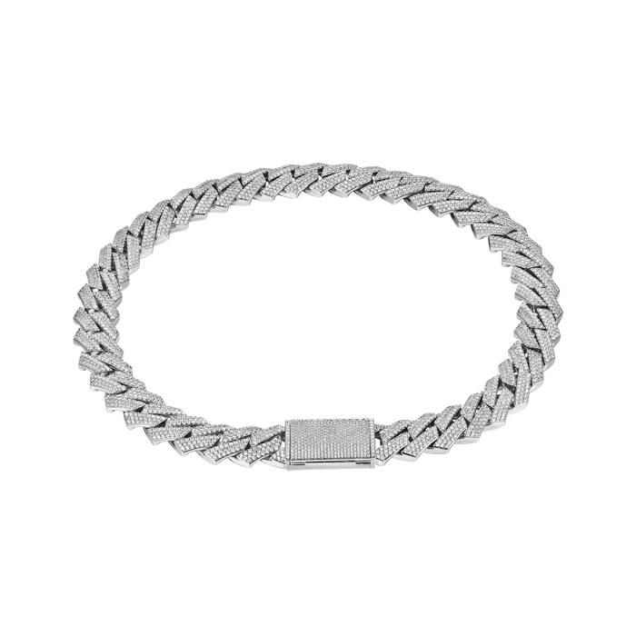 2 row Pave set Cuban link 10-24mm
