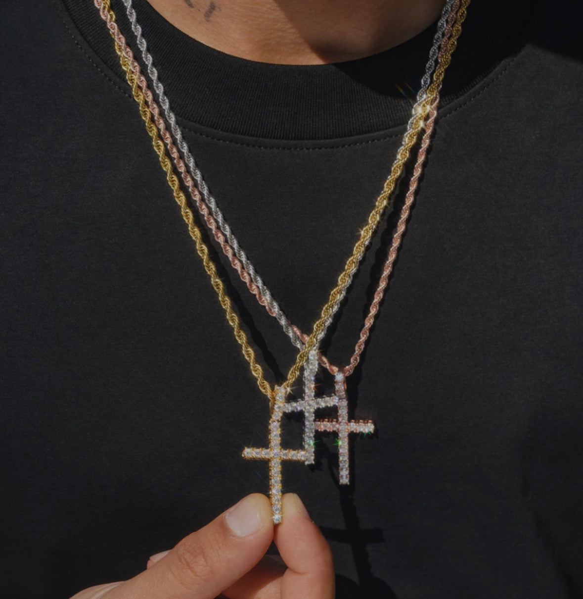 Tennis cross pendant