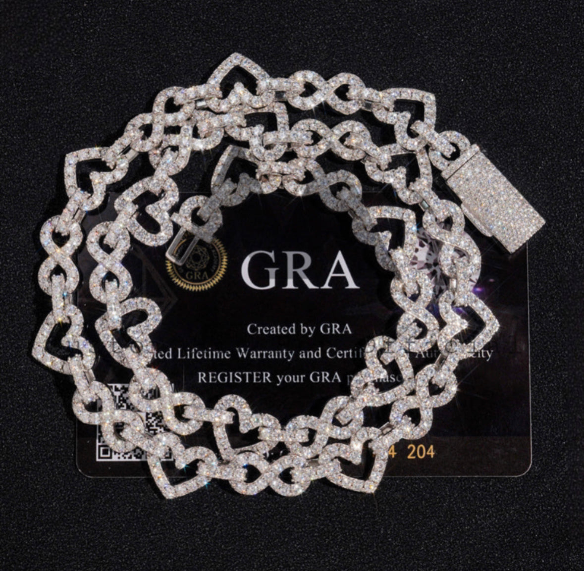 Heart with infinity link chain