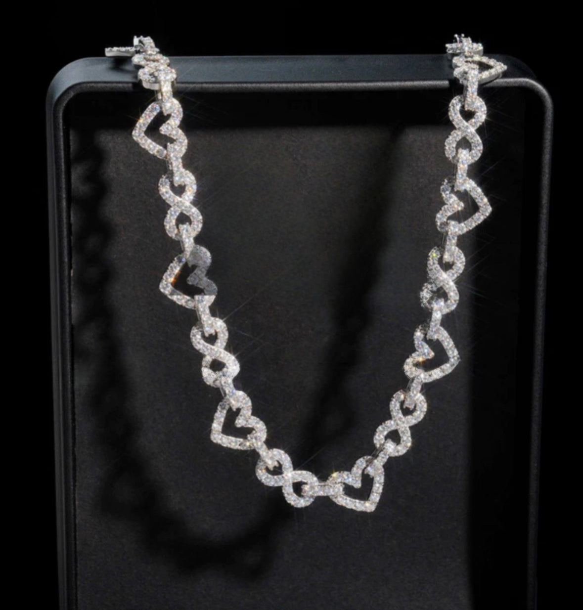 Heart with infinity link chain
