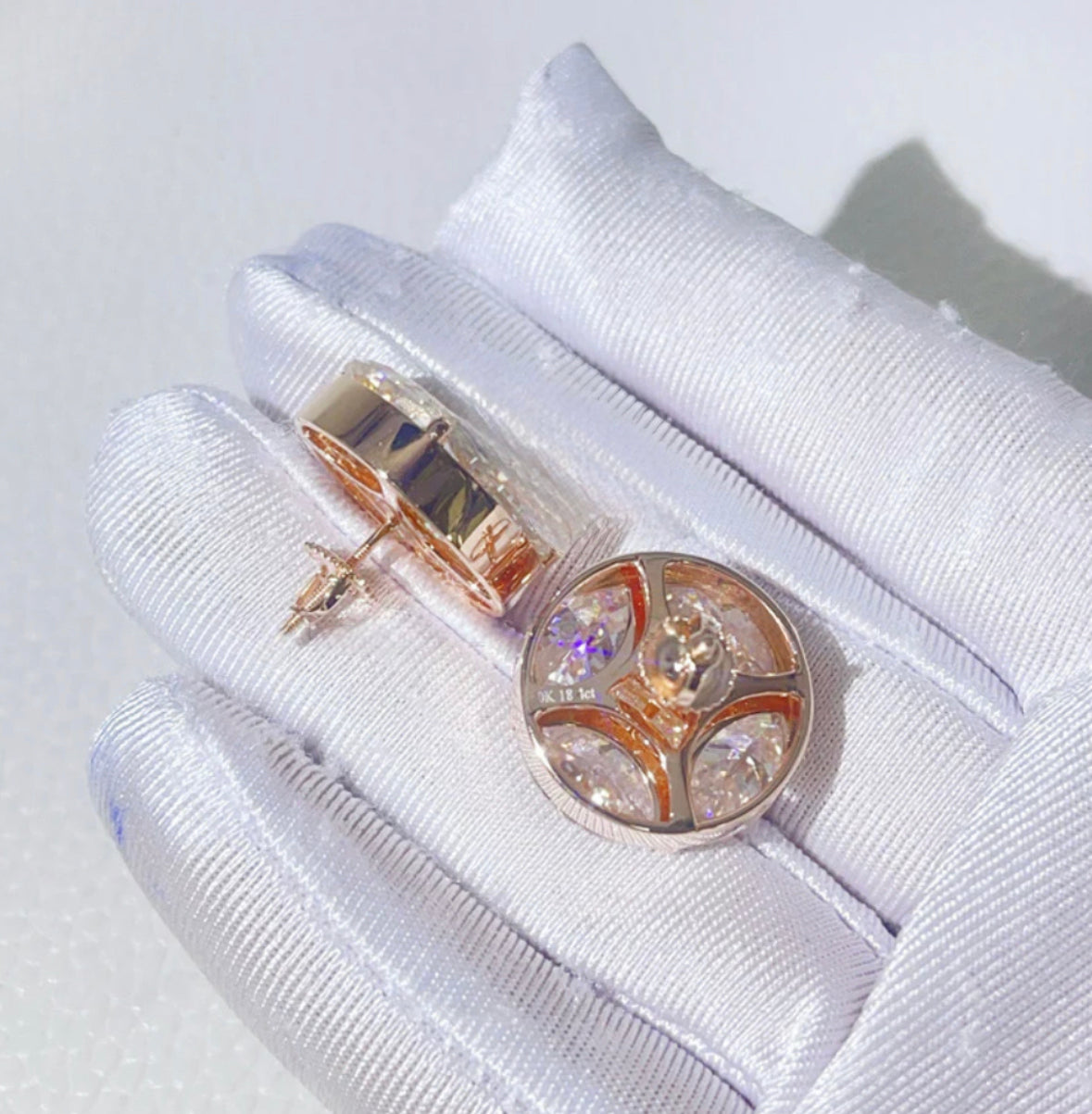 Round cluster earrings