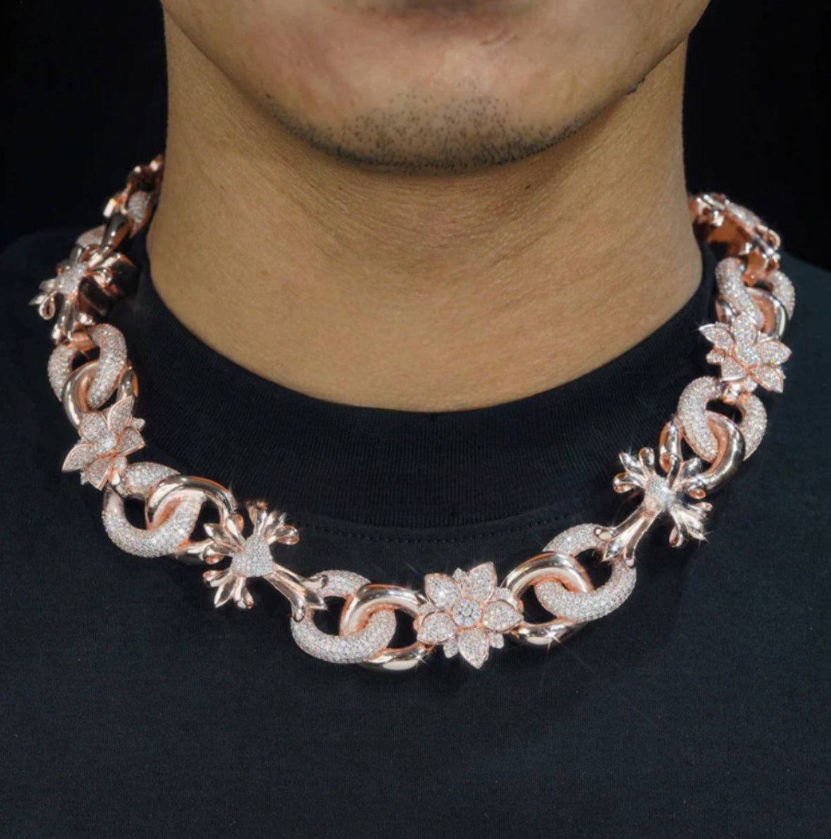 Chrome hearts Inspired Flower Cuban link