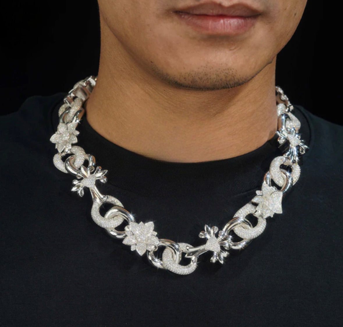 Chrome hearts Inspired Flower Cuban link