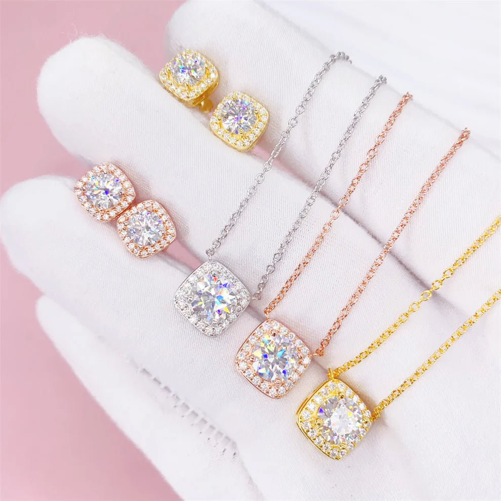 Halo Earring and Necklace Set