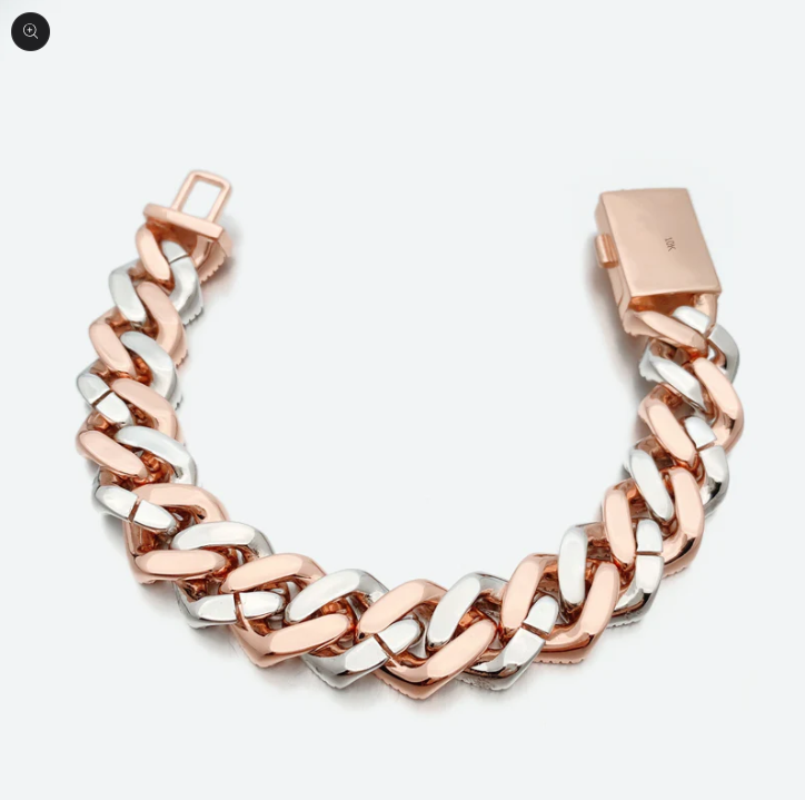 2 Tone Large center stones Bracelet
