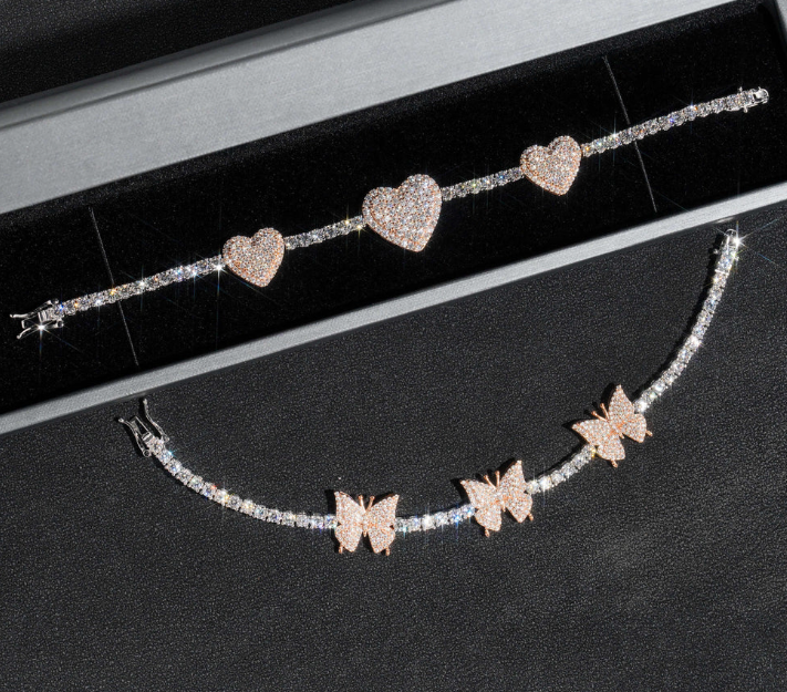 3mm Butterfly or Heart Tennis Bracelet
