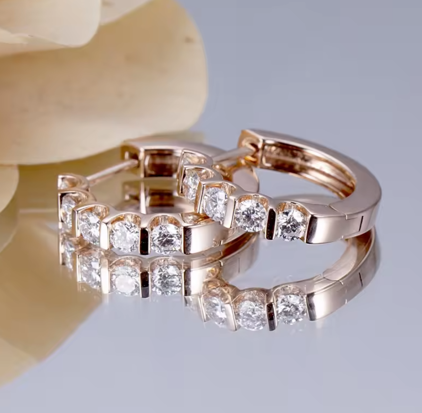 Diamond hoop earrings