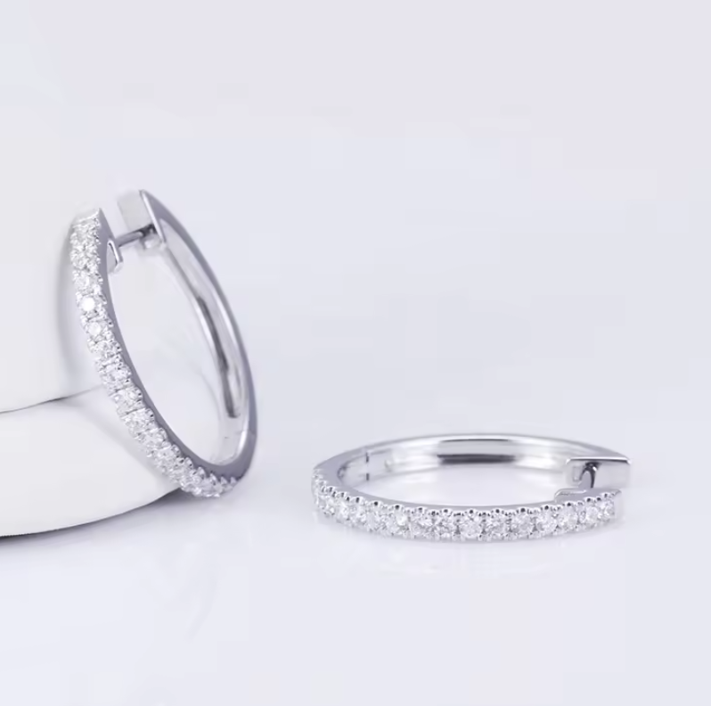 Diamond hoop earrings 1.5mm