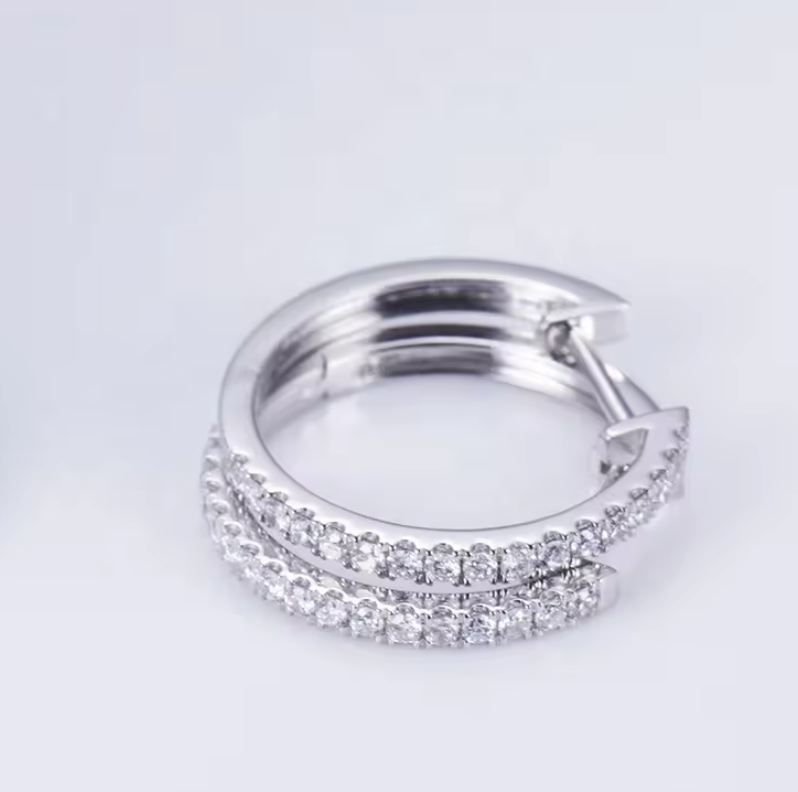 Diamond hoop earrings 1.5mm