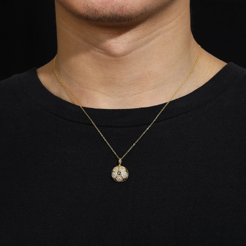 Soccer ball pendant 10k solid gold