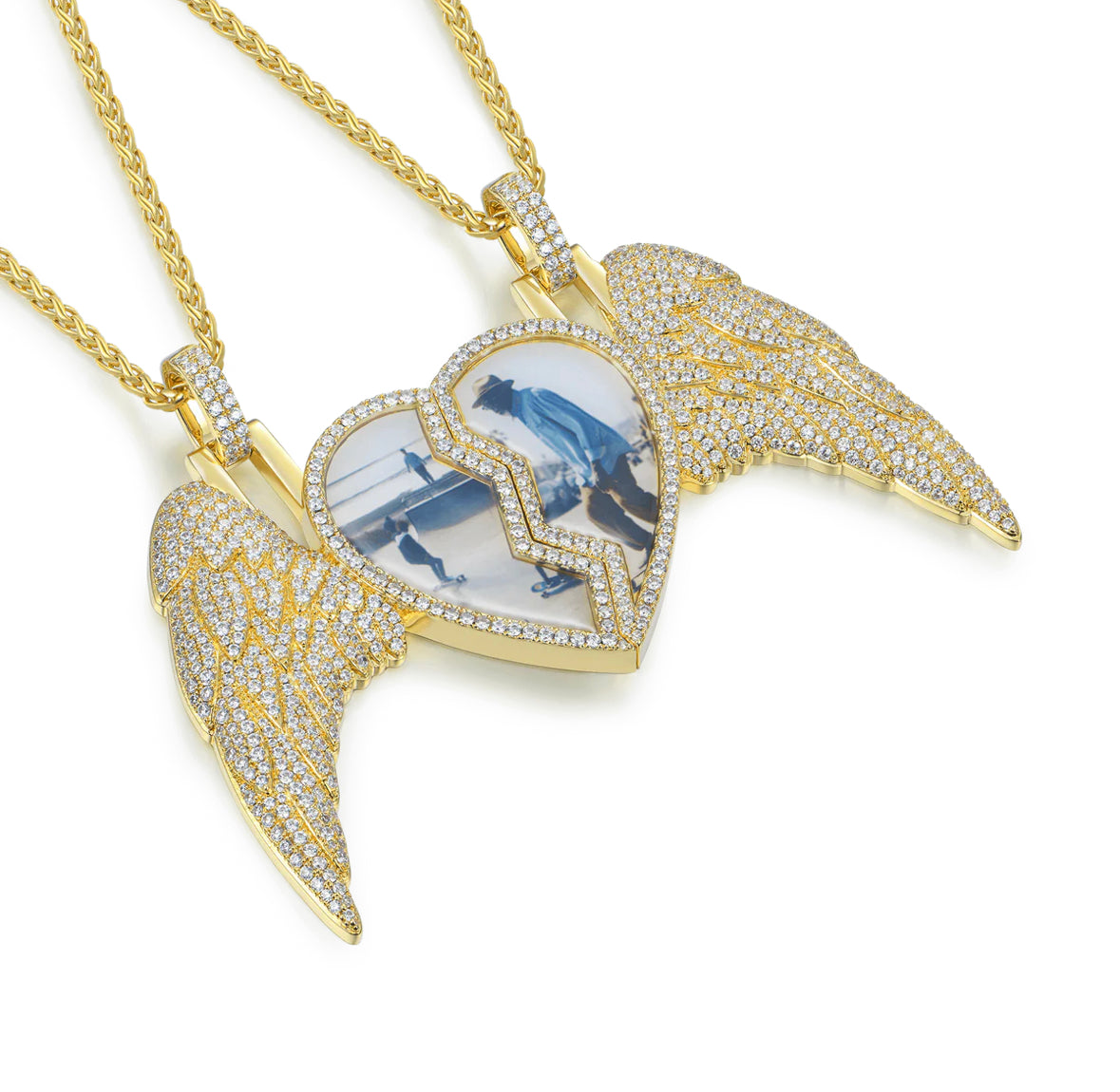 Custom Split Heart memorial Pendant ( For 2 )