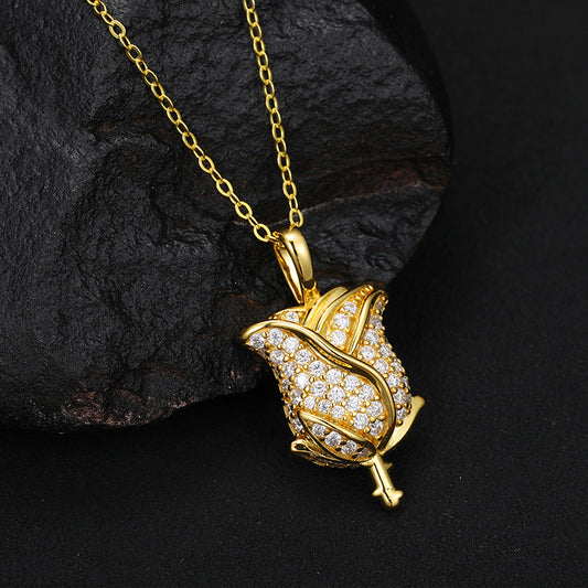 Rose pendant 10k Solid Gold