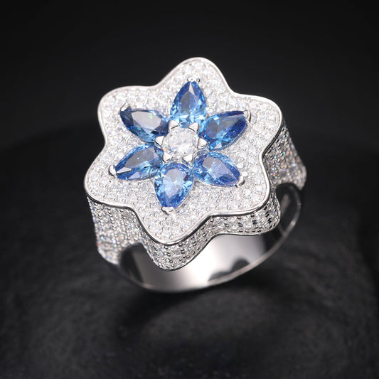 Blue flower Ring
