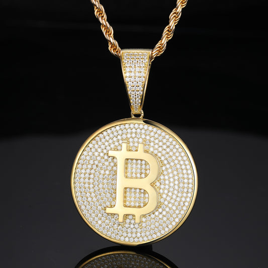Bitcoin Pendant 10k Solid Gold