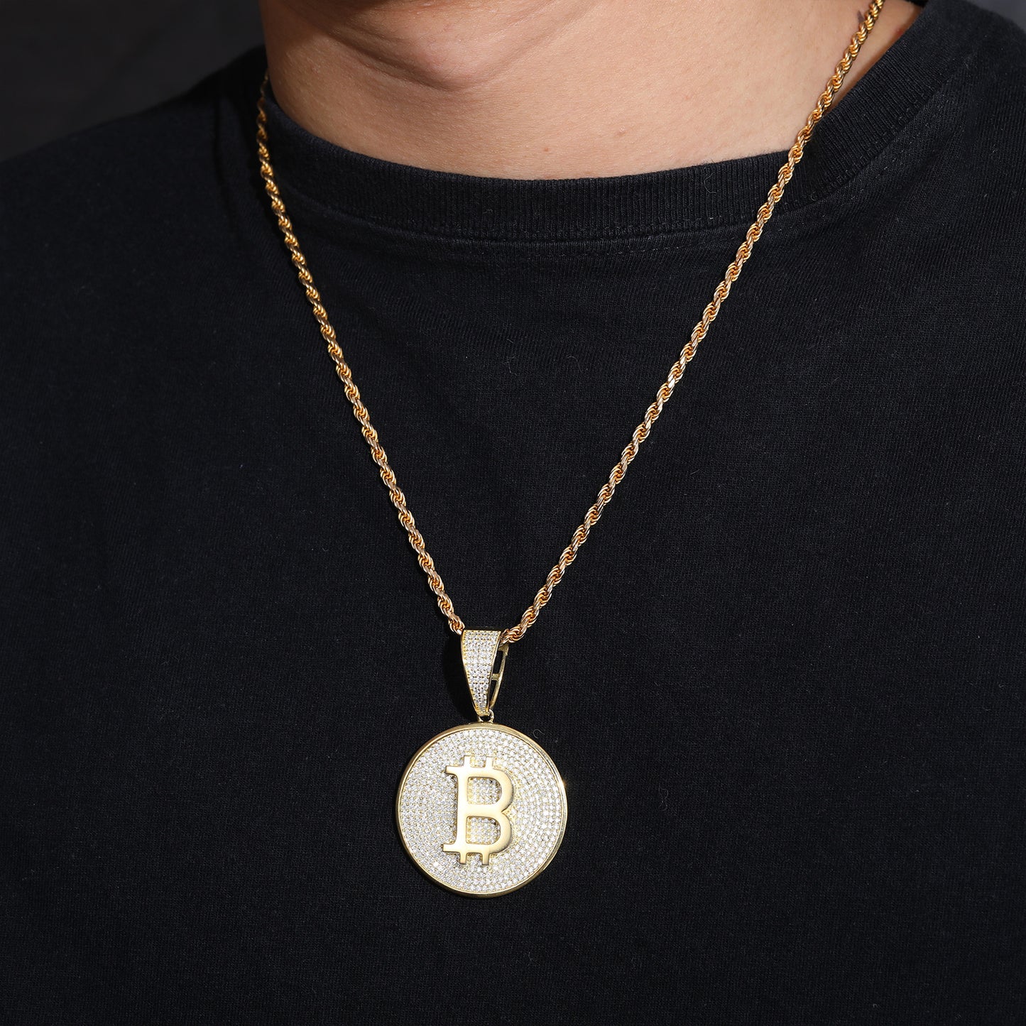 Bitcoin Pendant 10k Solid Gold