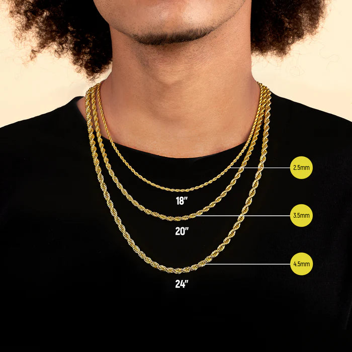 3.5 - 4.5mm Rope Chain