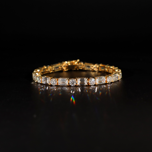 Round and Emerald cut 5mm Bracelet