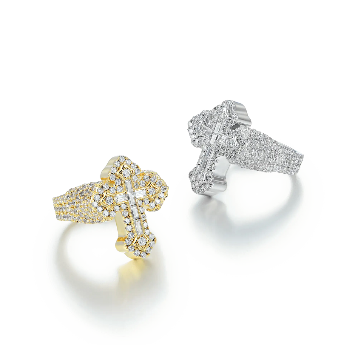 Round and Baguette Cross Ring