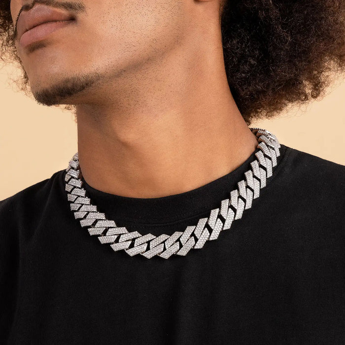 2 row Pave set Cuban link 10-24mm