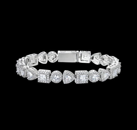 Mixed clustered Tennis Bracelet