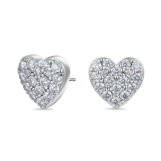 Round cut heart Earrings