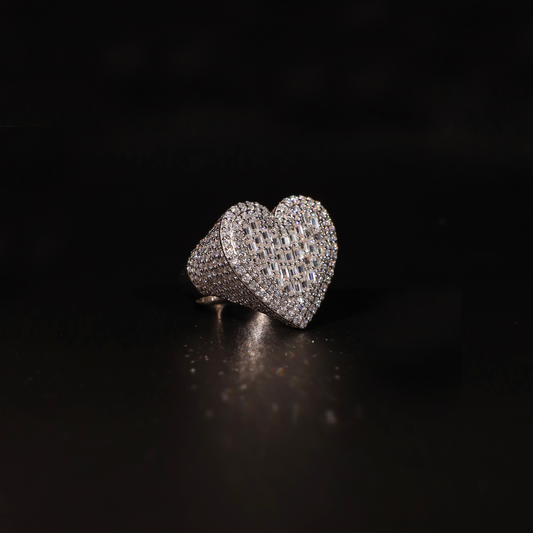 Round and Emerald cut Heart shape Ring