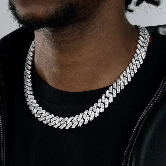 2 row Pave set Cuban link 10-24mm