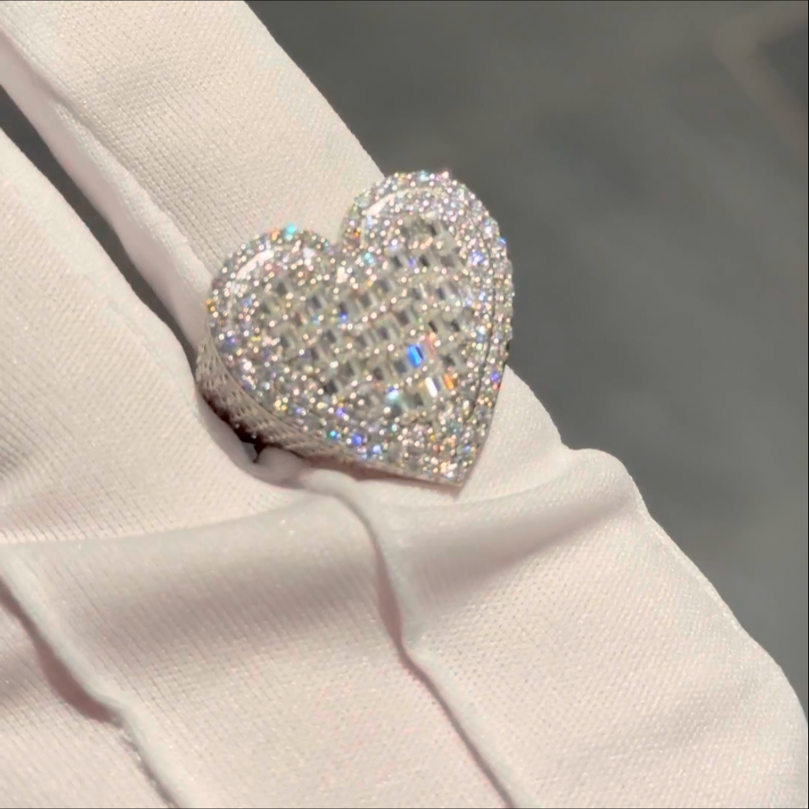 Round and Emerald cut Heart shape Ring