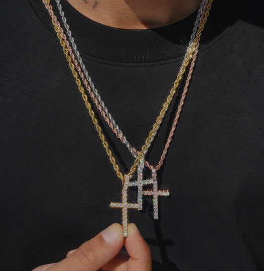 Tennis cross pendant