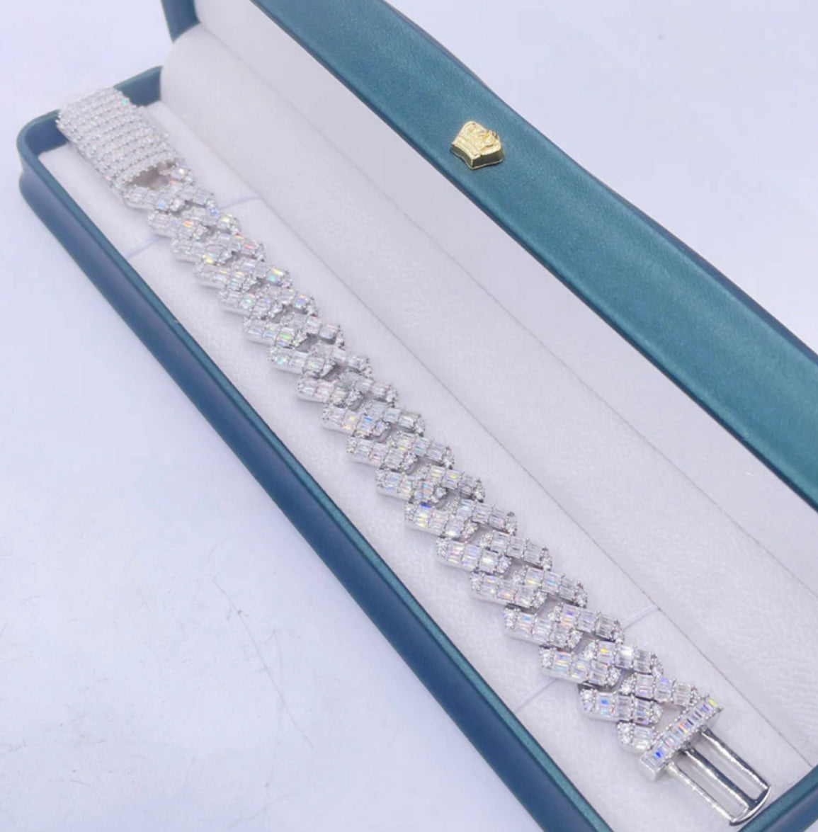2 Row Baguette Bracelet 12mm