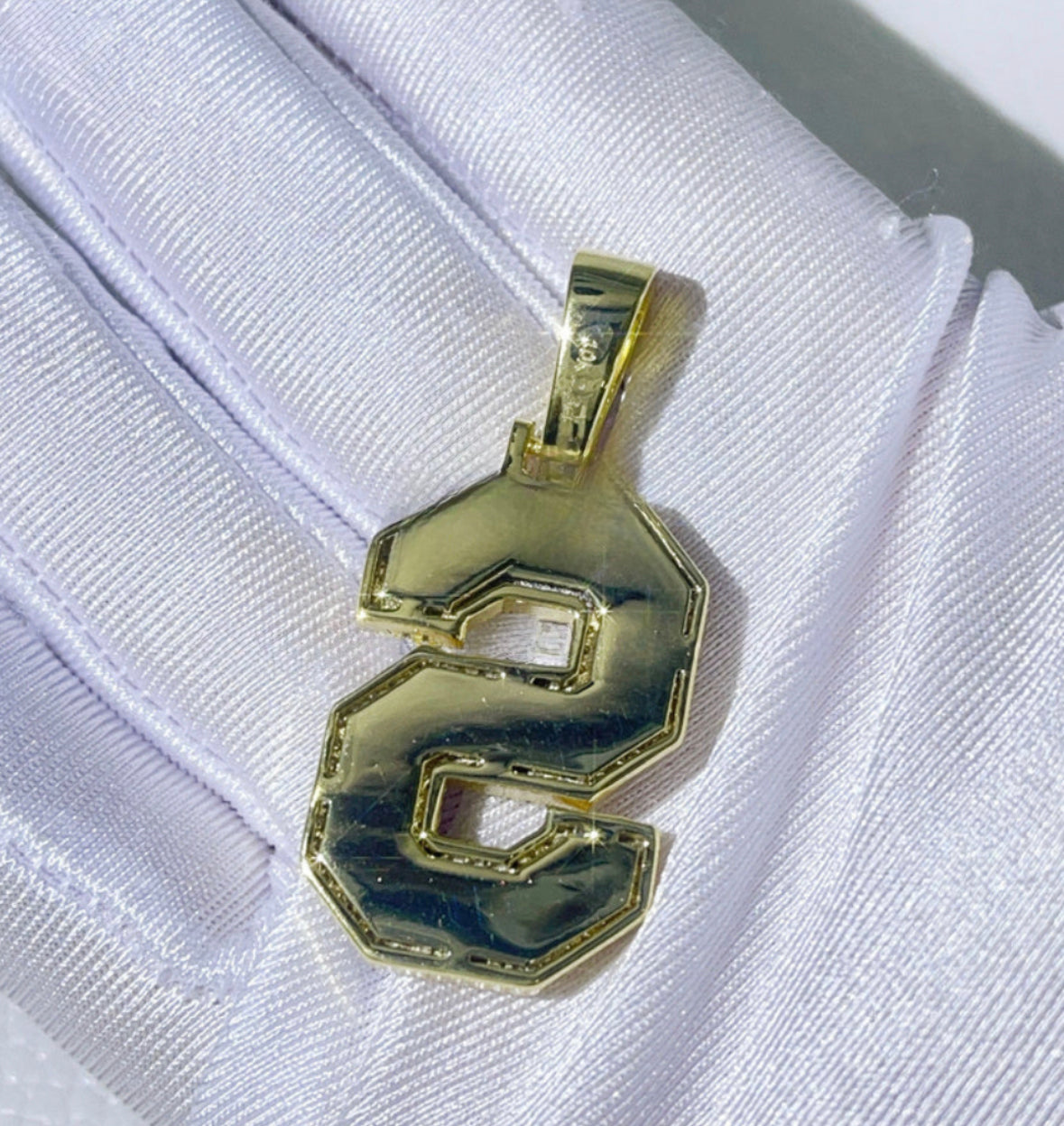 Custom baguette cut letter pendant A-Z