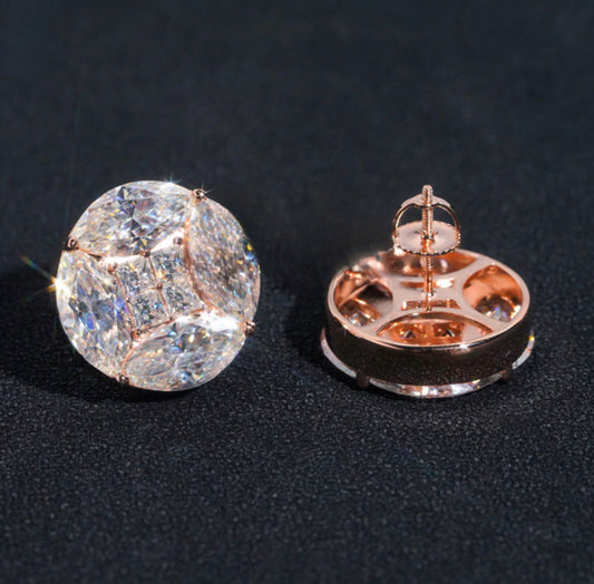 Round cluster earrings