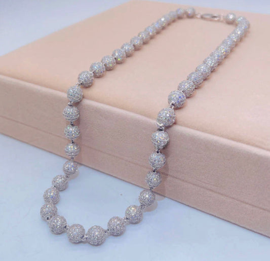 Pave set Ball link Chain
