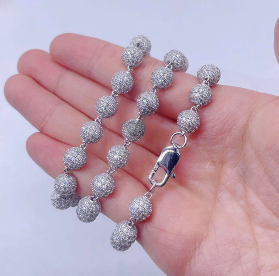 Pave set Ball link Chain