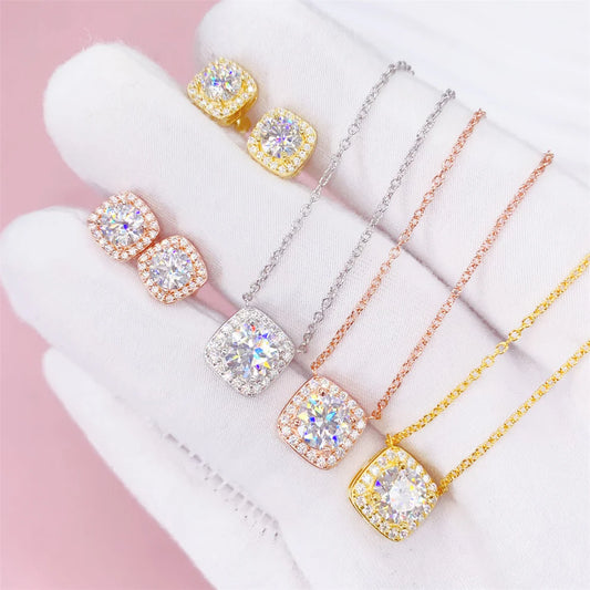 Halo Earring and Necklace Set