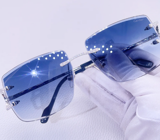 10k Carti Glasses Blue Lens