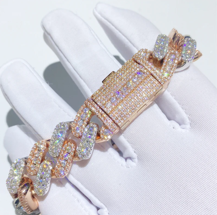 2 Tone Large center stones Bracelet