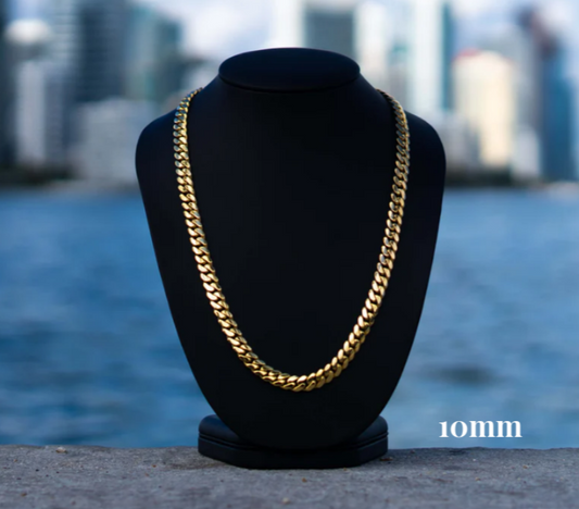 10-14mm Gold over silver Cuban link
