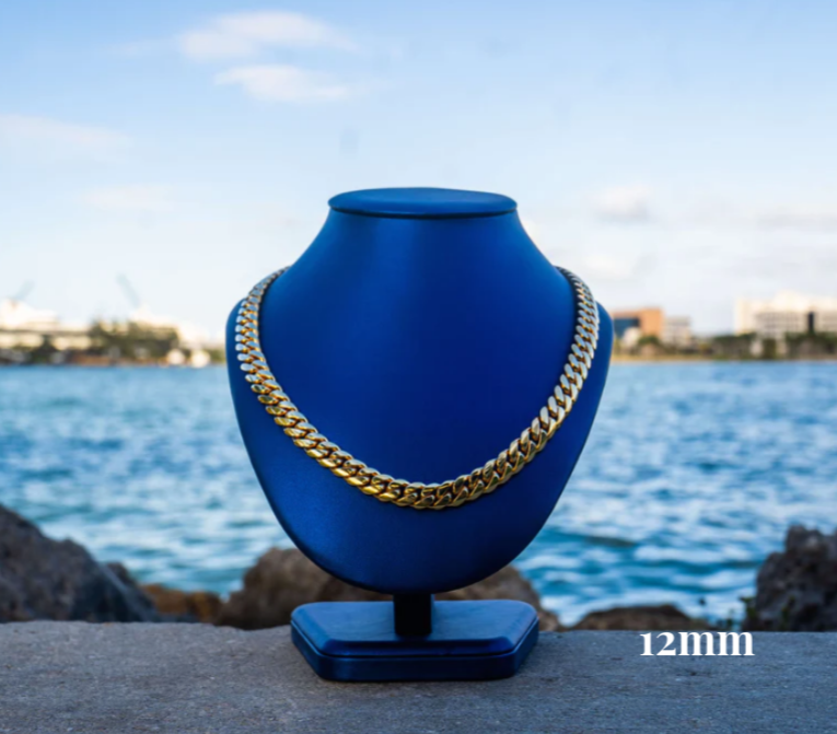 10-14mm Gold over silver Cuban link